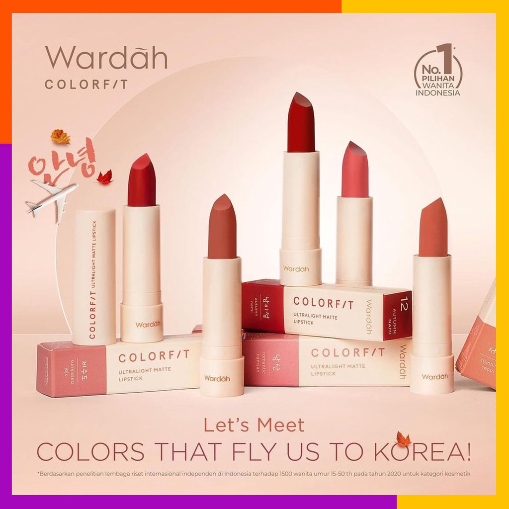 WARDAH Colorfit Ultralight Matte Lipstick 3.6g | lipstik mate wardah