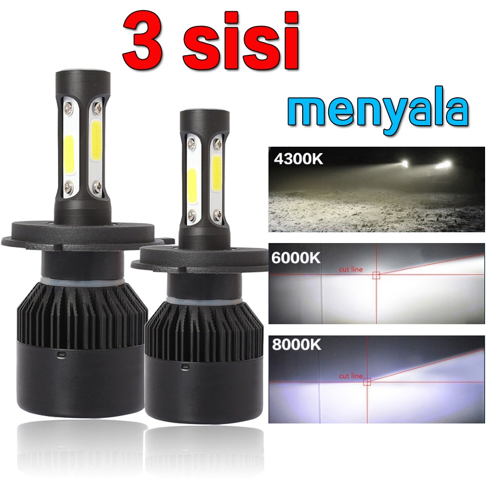 10000lm LED Headlight Plug and Play Lampu Kabut LED Motor Mobil Otomatis H4 H1 H7 H8 H9 H11 H16 9005 HB3 9006 HB4 4300K 6000K 8000K