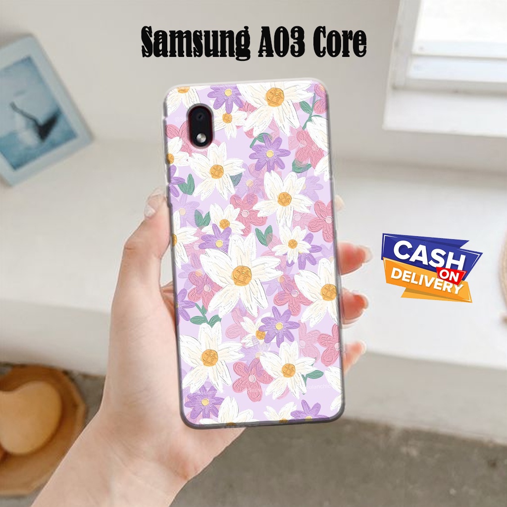 Case Hp Samsung A03 Core  - Casing Hp Samsung A03 Core  - Latopiacase - Fashion Case bunga  -  Case 
