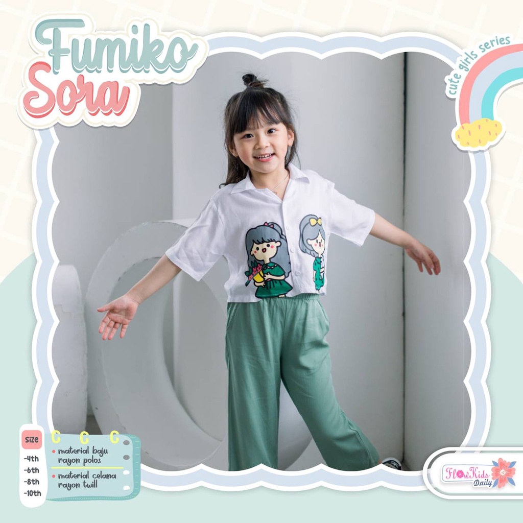 Setelan anak Crop Fumika Sora by Flowkids