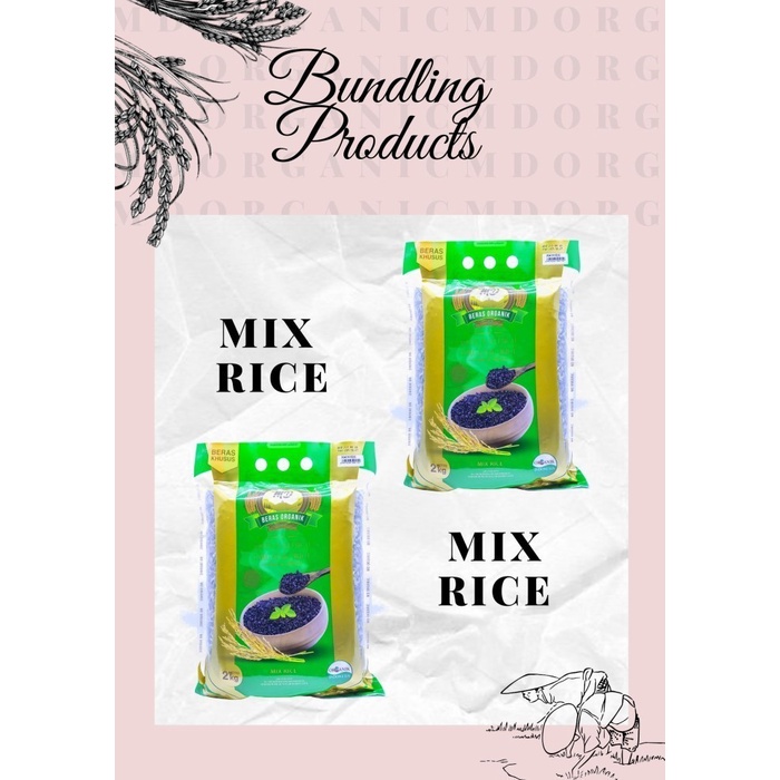 

MD Beras Hitam + Putih Organik isi 2 pcs / Paket Bundling MD Organic Black + White Rice 2Kg Isi 2 pcs