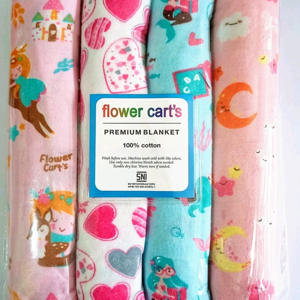 Bedong Bayi SNI FLOWER CARTS BISA PILIH MOTIF Perlengkapan Bayi Lahir BEDONG SELIMUT 4in1