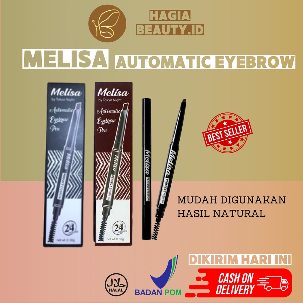 Bisa Cod - Melisa Automatic Eyebrow Pencil Waterproof - Pensil Alis Waterproof