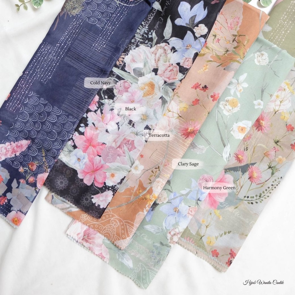 [Beli 2 GRATIS Hadiah] Hijabwanitacantik - Florence Scarf | Hijab Voal Segiempat Printing Premium