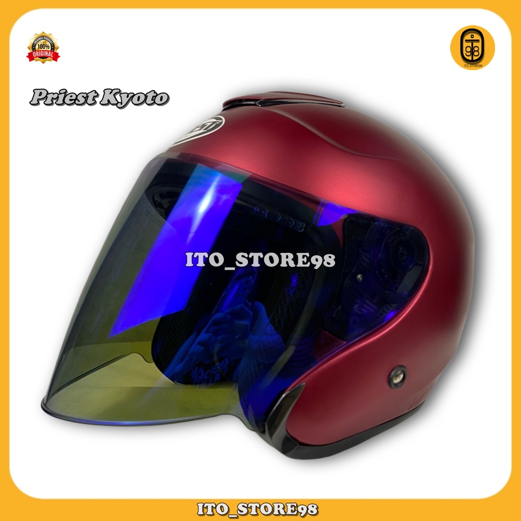 Helm Sepeda Motor Half Face Tipe Dyr Osaka / Kyt Kyoto / West Najima Helem Original Priest Untuk Pri