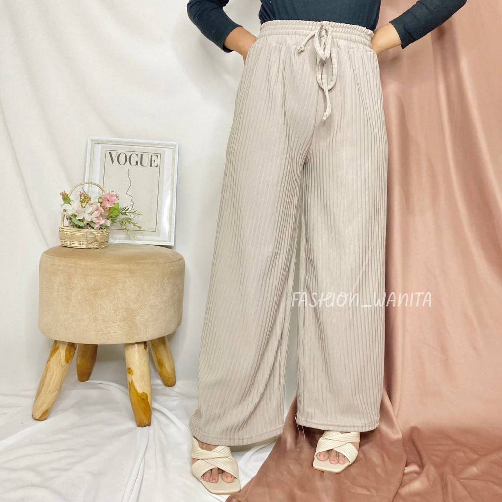 CELANA PANJANG WANITA BASIC KNITT PREMIUM/KULOT KNITT HIGHWAIST ALLSIZE