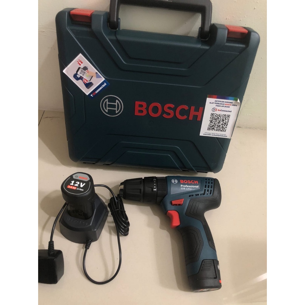 Mesin Bor Tembok Baterai BOSCH GSB 120-2Li GEN 3 Cordless Impact Drill Driver