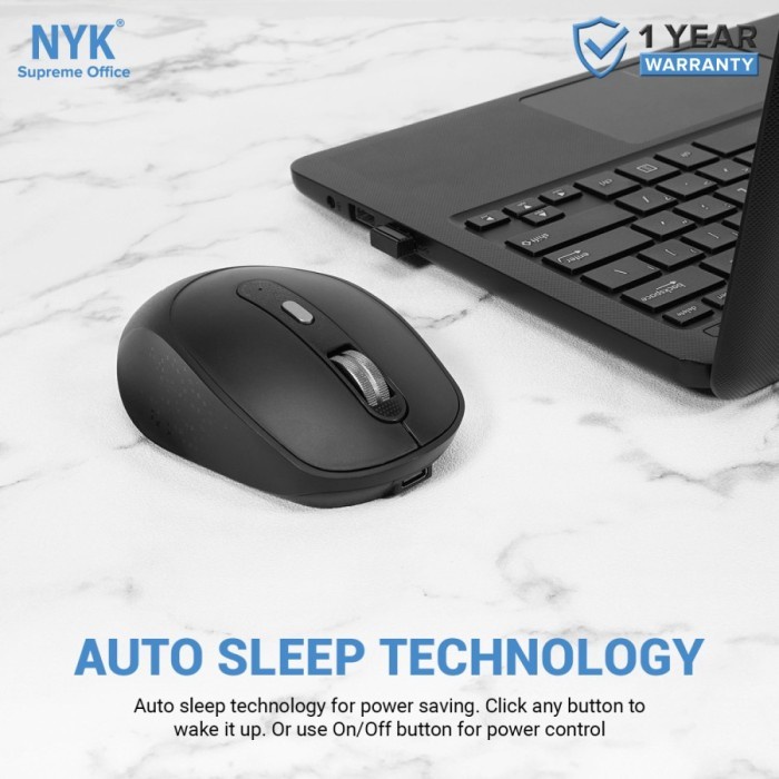 Mouse NYK C70 Silent Click Dual Mode Bluetooth Wireless Rechargeable