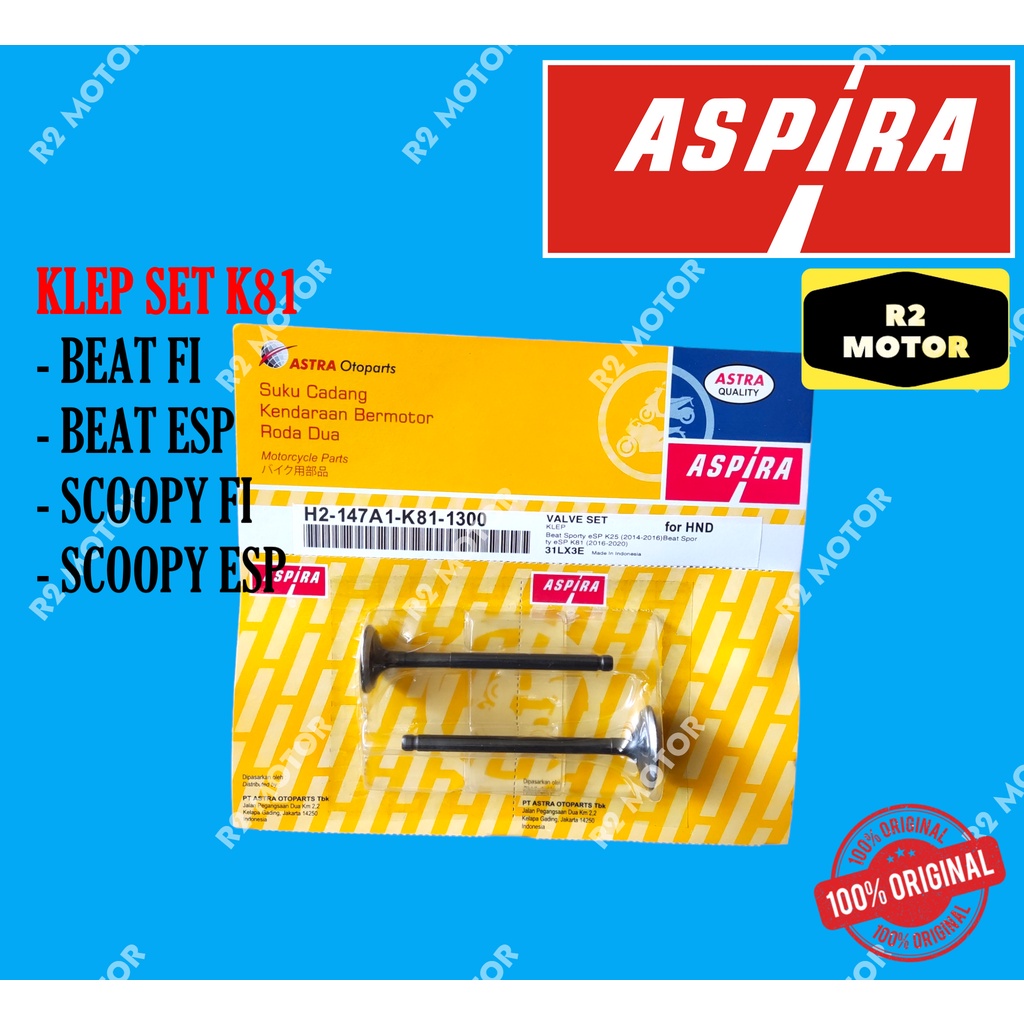 Payung Valve Klep Set K81 Aspira Beat Scoopy Fi Esp