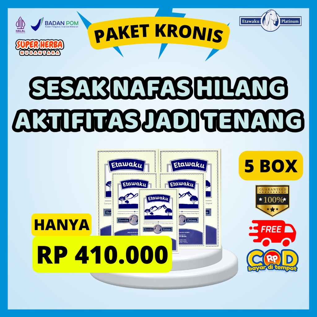 

[PAKET 5 BOX] | Etawaku Platinum | Susu Kambing Alami Bantu Melancarkan Pernafasan dan Menjaga Kepadatan Tulang Sendi