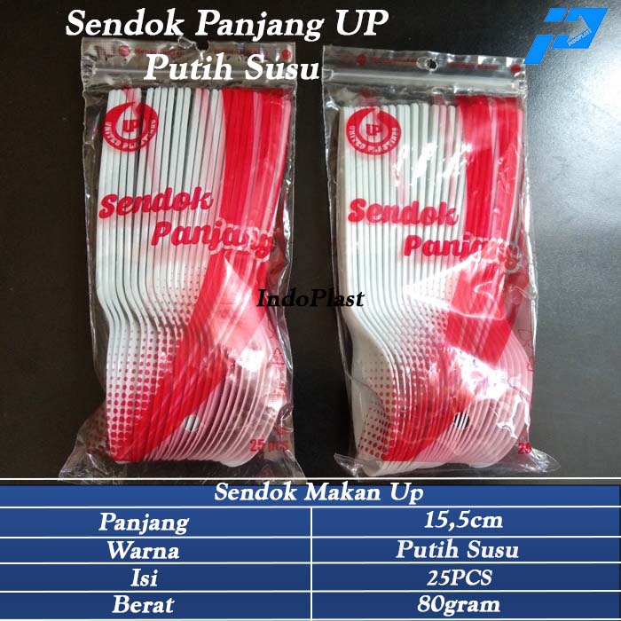Sendok Plastik Panjang/Sendok Makan/Sendok Panjang UP Putih Susu