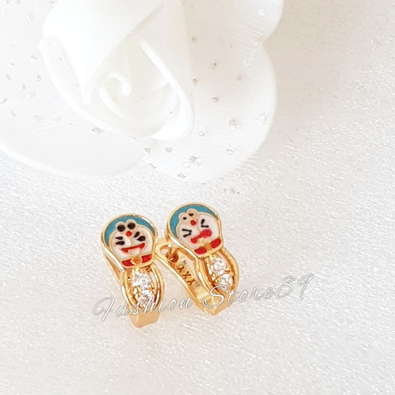 Anting Anak Jurai Klip Karakter Lucu Impor Xuping Yaxiya Perhiasan Lapis Emas 18K Bestqualty