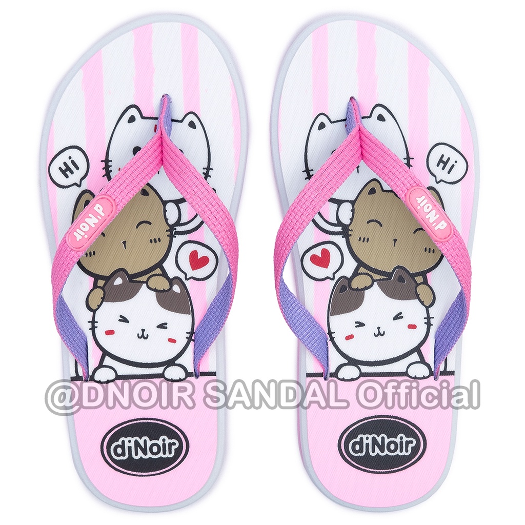 DNOIR Sandal Jepit Anak Perempuan 3CATS size 25 - 36