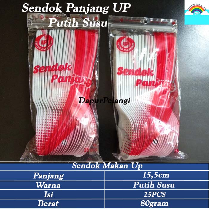 Sendok Plastik Panjang/Sendok Makan/Sendok Panjang UP Putih Susu