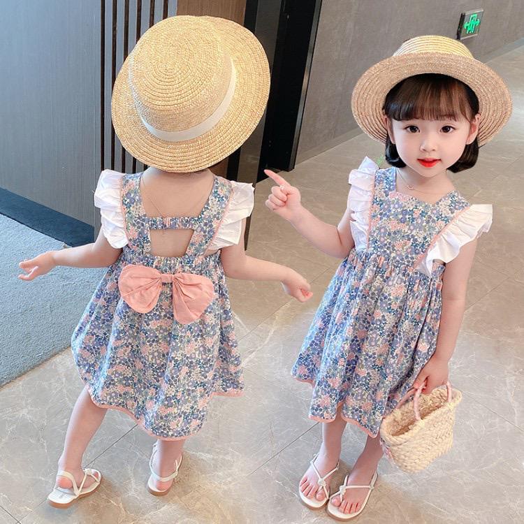 Dress Anak BONUS TAS Anyaman IMPORT Terusan Anak Perempuan Pita