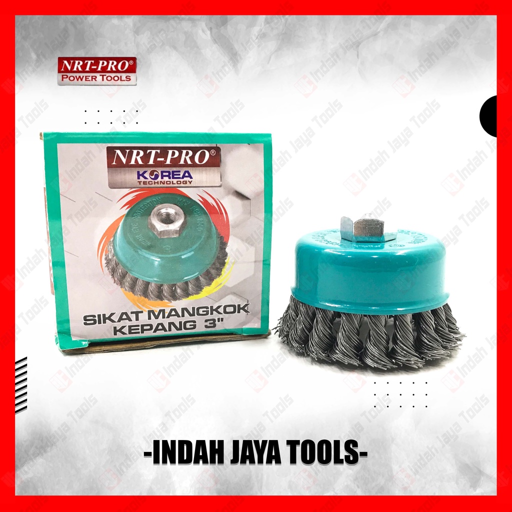 NRT-PRO Sikat Kawat Mangkok KEPANG 3&quot; - Cup Brush Gerinda Tangan M10
