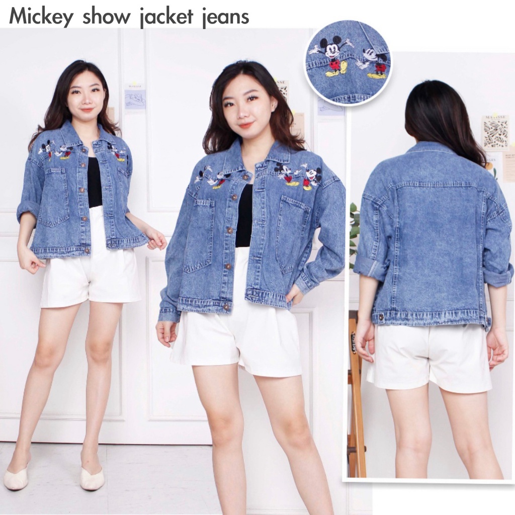 Mickey show jacket jeans wanita by Genijeans