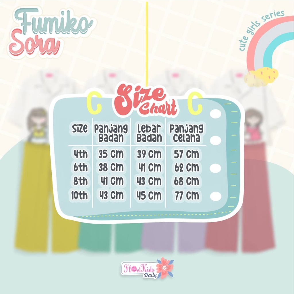 Setelan anak Crop Fumika Sora by Flowkids