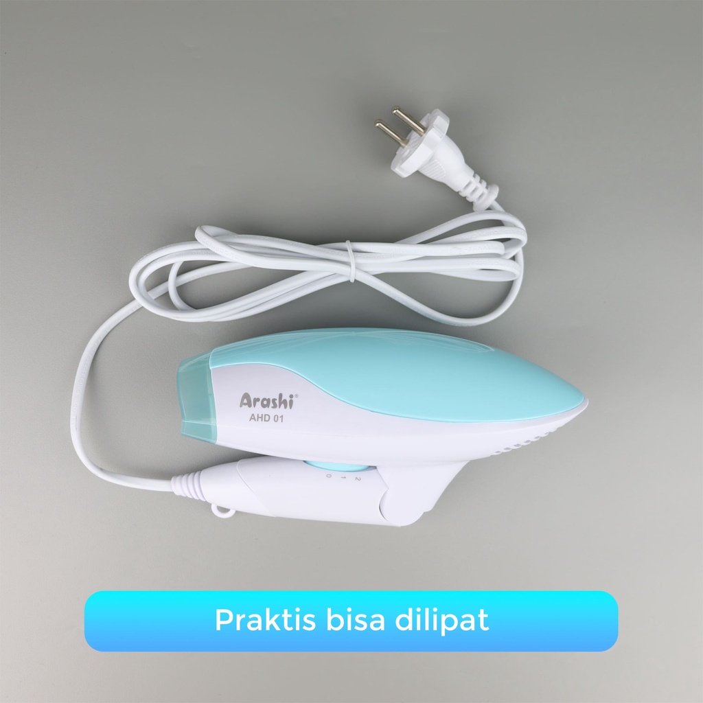 Hair Dryer AHD 01 Arashi Pengering Rambut Profesional 200-240V Dapat Di Lipat &amp; 2 Pilihan Kecepatan