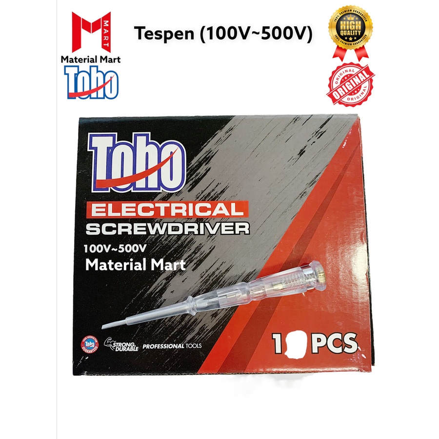 (1 PC) Tespen Toho Min Premium | Obeng Tespen (-) | Obeng Listrik ORI | Material Mart