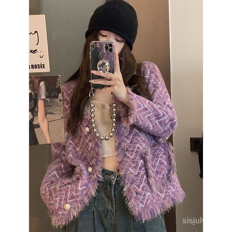 Tassel sweater jacket musim semi 2023 gaya asing baru rajut cardigan top pakaian wanita