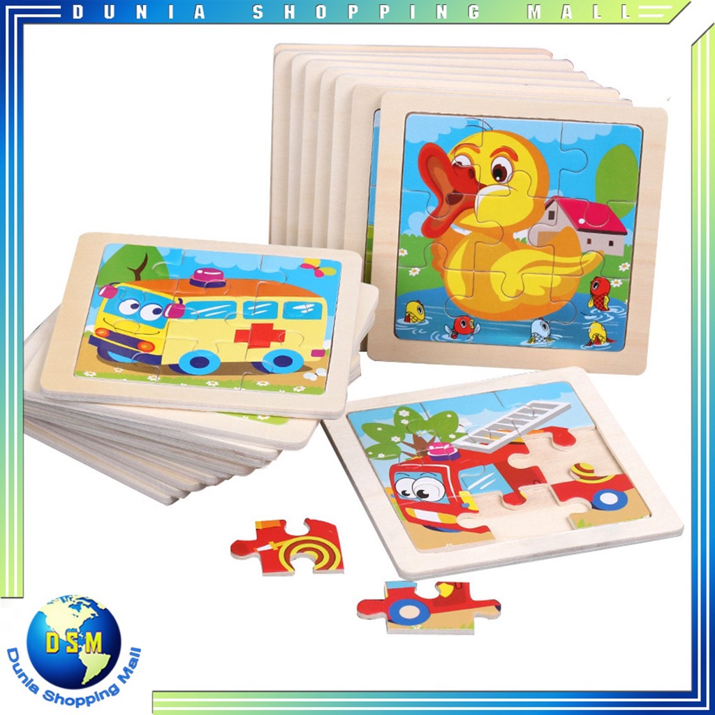 DSM PUZZLE ANAK JIGSAW WOODEN PUZZLE KAYU ANAK PUZZLE ANAK KARAKTER LUCU MAINAN ANAK EDUKASI MURAH