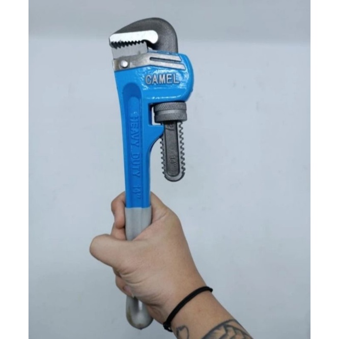 Camel kunci pipa 14 inch gagang lapis karet