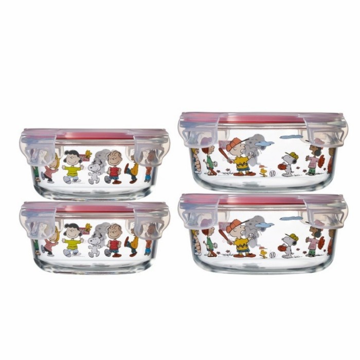 Terlaris Pyrex 8Pc Snoopy Round Storage Set