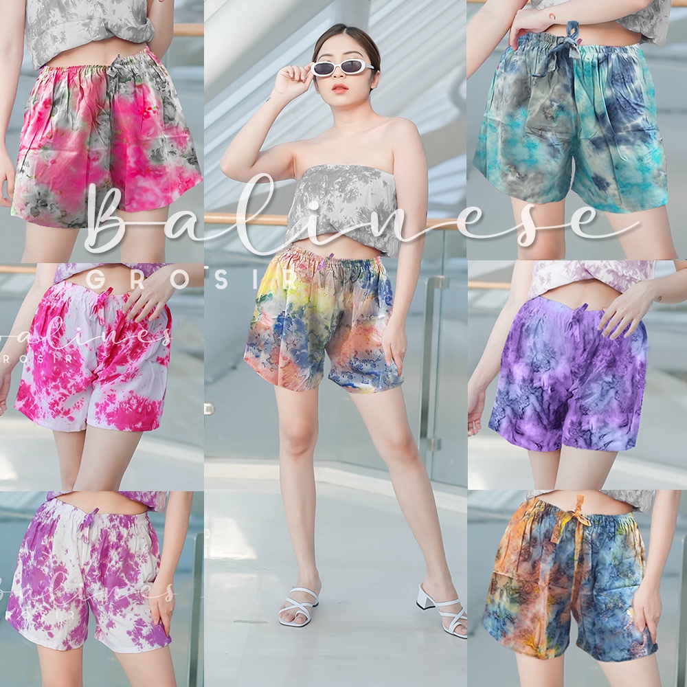 CELANA PENDEK TIEDYE / CELANA TIE DYE KEMBEN TIEDYE BALI