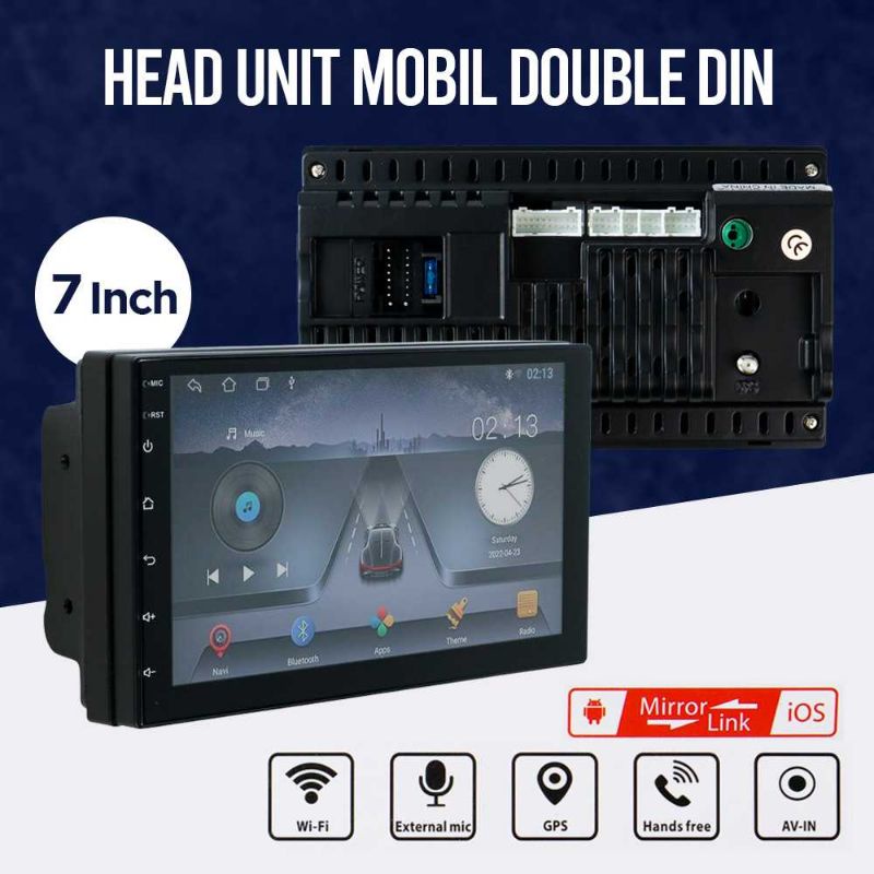 JIEMAO Head Unit 7 inch Mobil Double Din Media Player HD WIFI GPS Android 9 - 8163