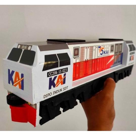 PROMO LOKOMOTIF KERETA API CC206 LIVERY 2014 - MINIATUR KERETA API KAYU TERLARIS