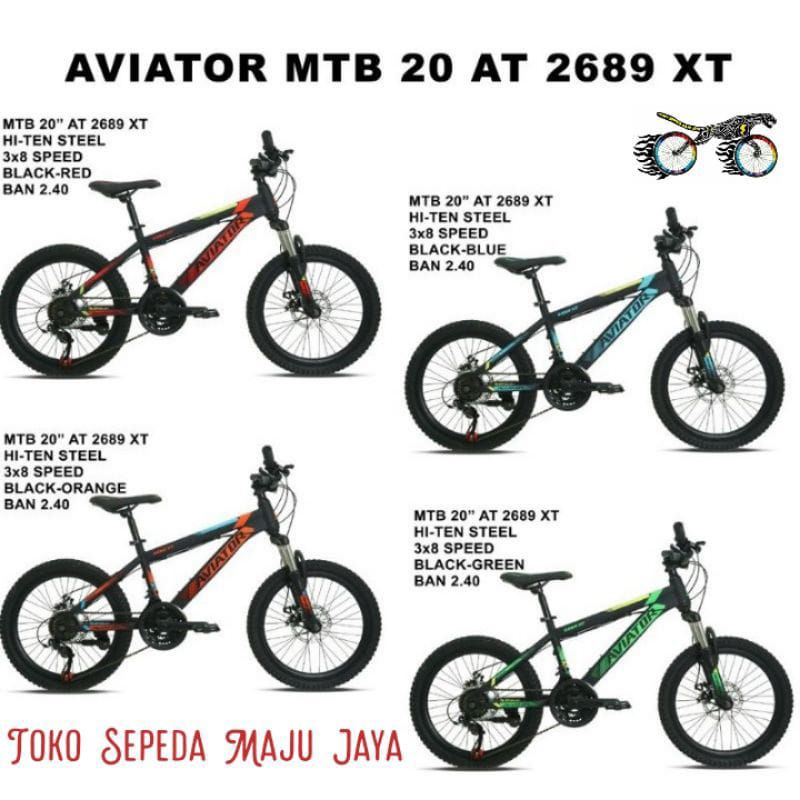 Sepeda Gunung MTB 20 inch 24 speed Merk AVIATOR AT 2689 XT