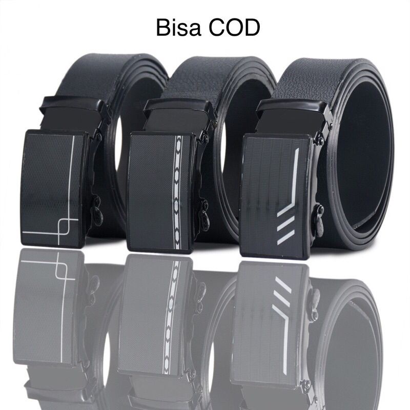 Ikat pinggang Kulit Pria Kepala Besi Tali Pinggang Sabuk Pria