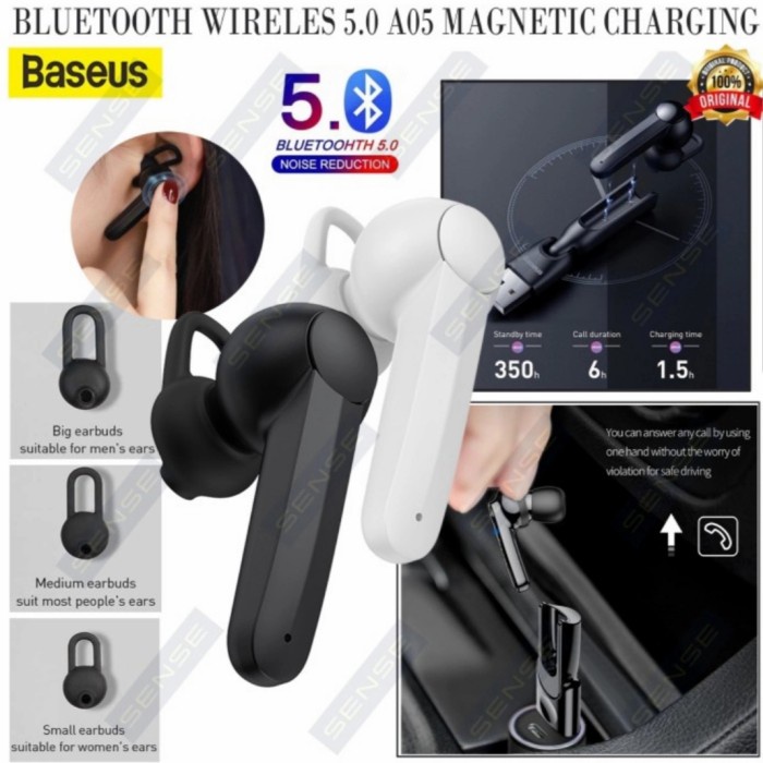 Terlaris Bluetooth Wireless Handsfree Baseus 5.0 A05 Magnetic Charging Original