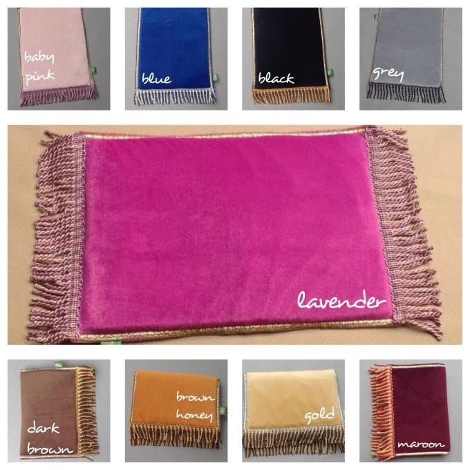 Sajadah Colour Velvet Premium Polos Muka Kepala Travel Beludru Bludru