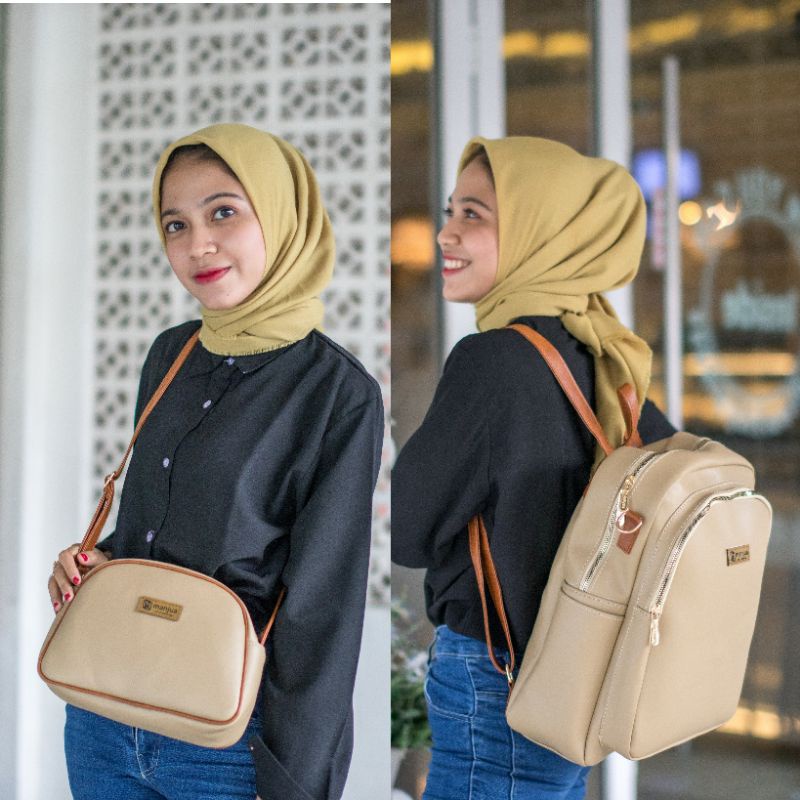 Arkana Bag by Manjua. Tas Kerja Wanita muat LAPTOP. Tas LAPTOP.  Tas RANSEL Gratis Tas SELEMPANG.