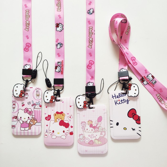 

Best Seller Id Card Holder Name Tag Lanyard / Kalung Kartu Cute Hello Kitty Sanrio