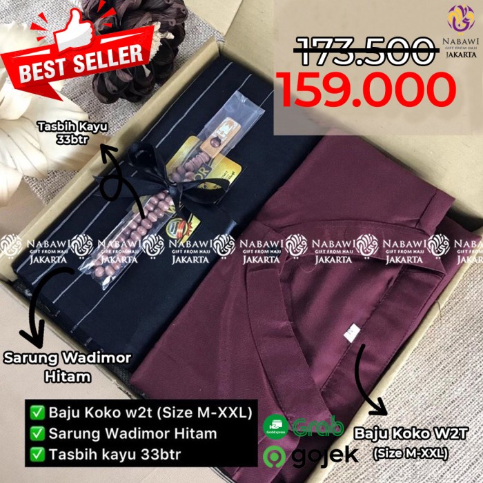 Terlaris Hampers Gift Box Cowok Cakep Baju Koko + Sarung Kado Cowok Kado Ulang