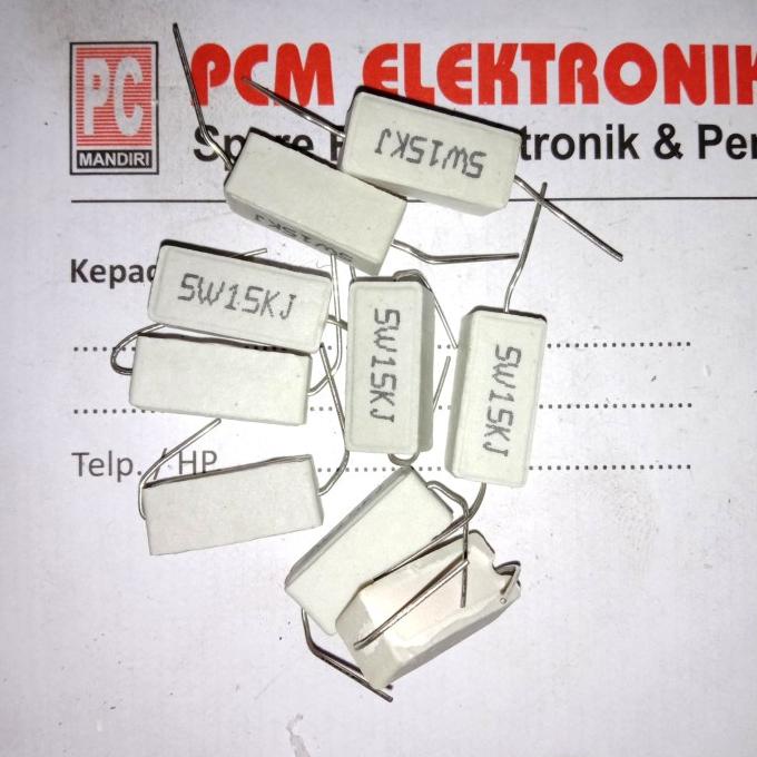 R 15k 15Kohm 15 K 5w 5watt 5 watt Resistor Kapur pcmelektrob9090 dijamin