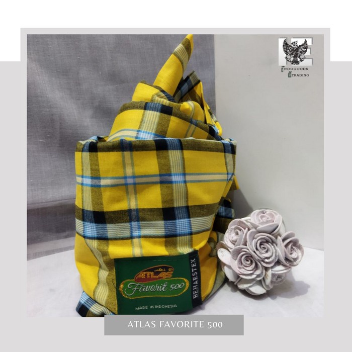 Sarung Atlas Favorit 500 [GROSIR / ECER MURAH] (U4Z4) Motif Sajadah Saku Travel Free Tasbih Jumbo Sa