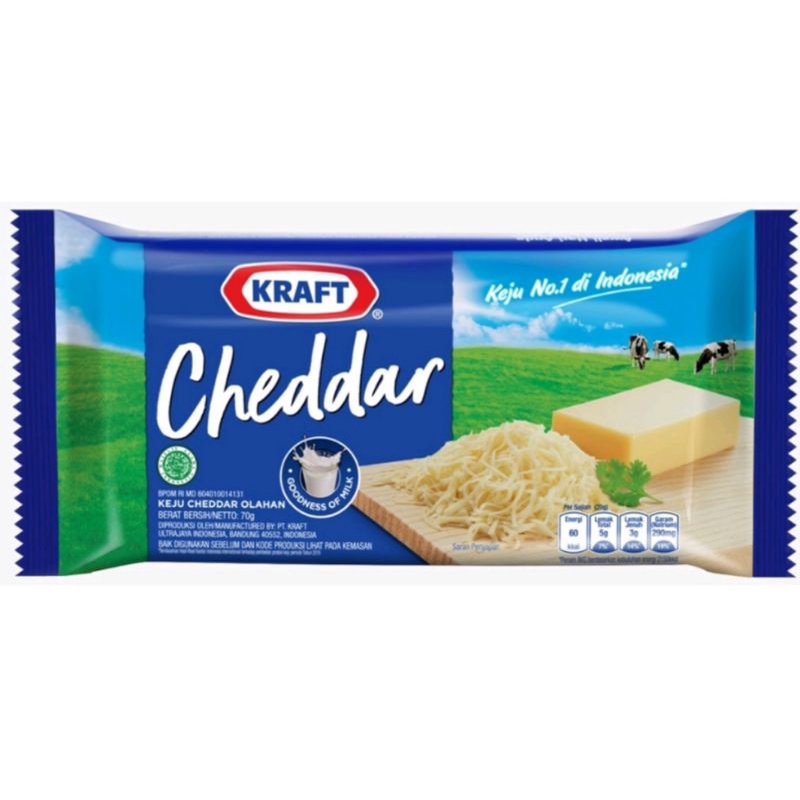 Keju Kraft Cheddar Cheese Sachet Murah 70gram