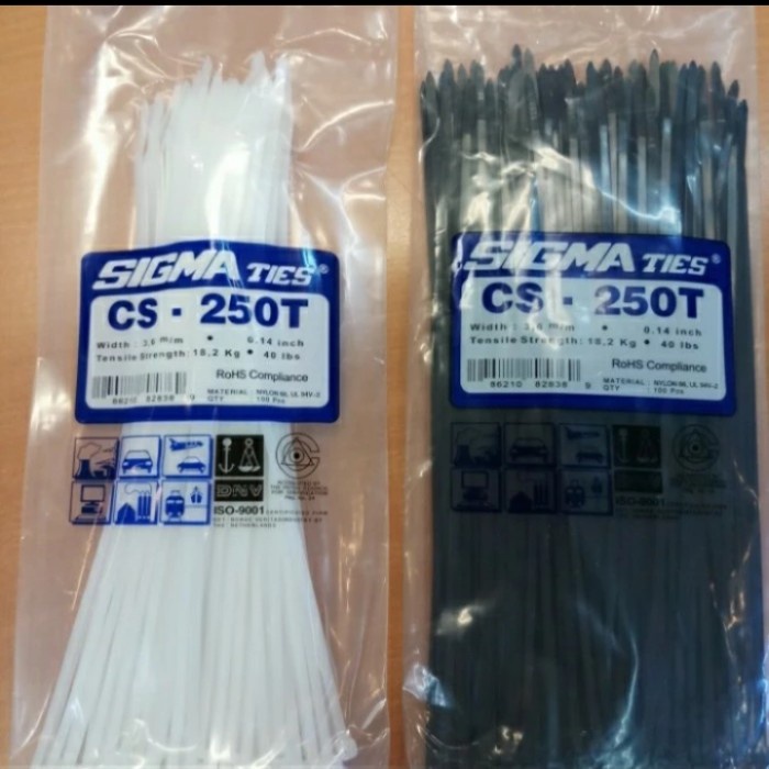 

Terlaris Kabel Ties Sigma 25Cm Cs-250T Putih / Hitam