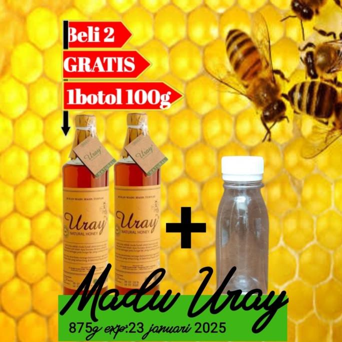 

Madu Asli/Madu Uray 875Gr/Madu 875Gr/Gratis 1Botol Ukuran 100Gr