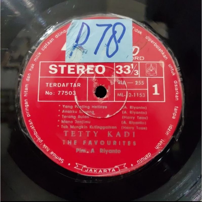 Vinyl PH 12 inch Tetty Kadi-Yang Penting Hatinya