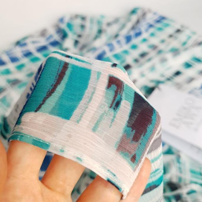 Jilbab Segiempat Motif SalurBlue / Emikoawa / CerutiZara / Berkualitas usr