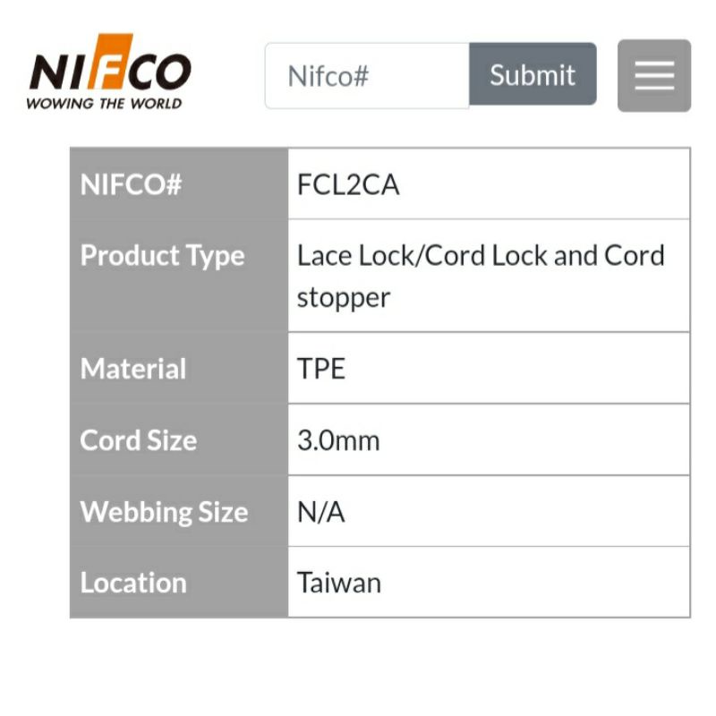 Stopper Tali Cord Lock Aksesoris Garment Pengunci Tali Nifco 2 Lubang 06