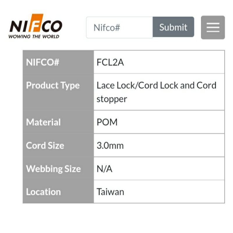 Stopper Tali Cord Lock Aksesoris Garment Pengunci Tali Nifco 2 Lubang 07