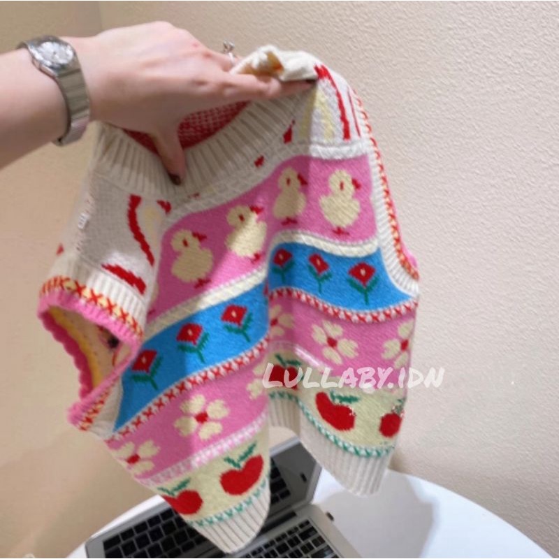 CSW219 Sweater Rompi Rajut | Atasan anak Perempuan