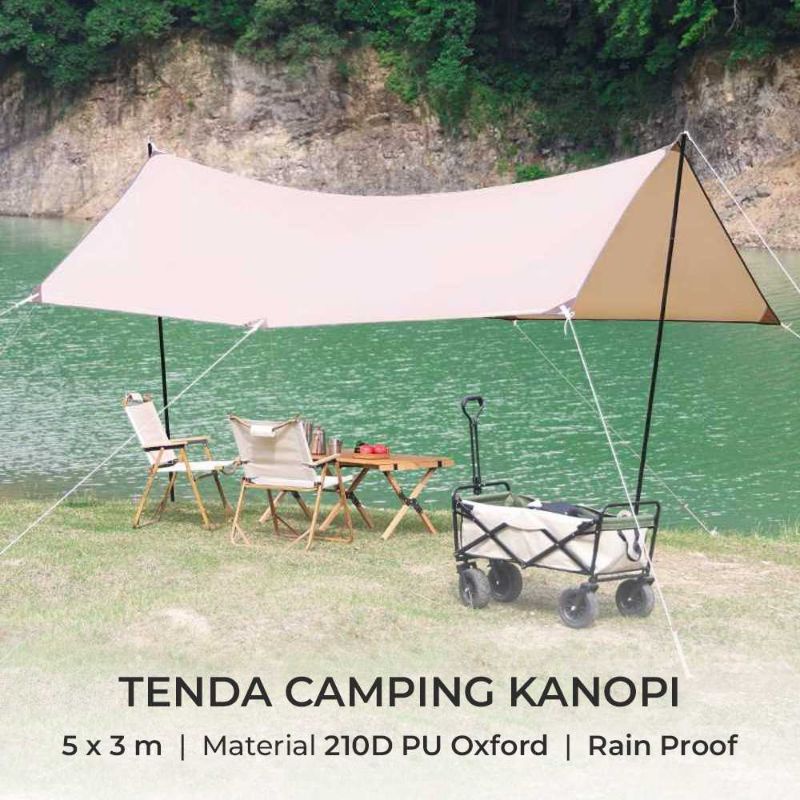 Buizel 5x3M Tenda Camping Kanopi Flysheet Shelter Rain Proof Simple Build - B3