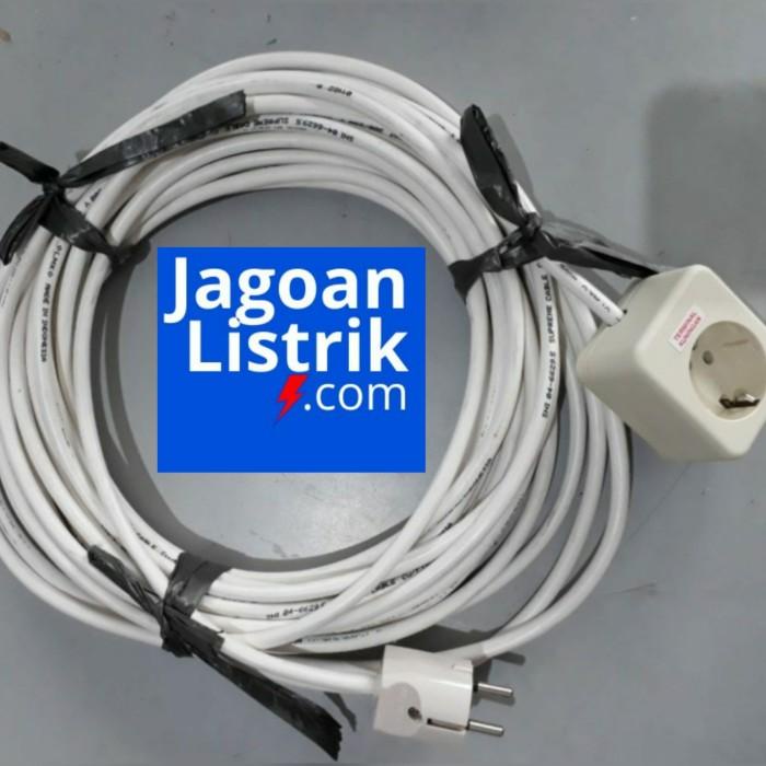 Rakit Stop Kontak 1 Lubang + Kabel 6 Meter + Steker Lampu Broco